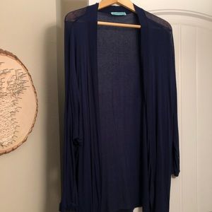 Navy blue semi-sheer lightweight cardigan